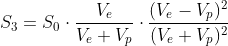 S_{3}=S_{0}\cdot \frac{V_{e}}{V_{e} + V_{p}}\cdot \frac{(V_{e}-V_{p})^{2}}{(V_{e} + V_{p})^{2}}
